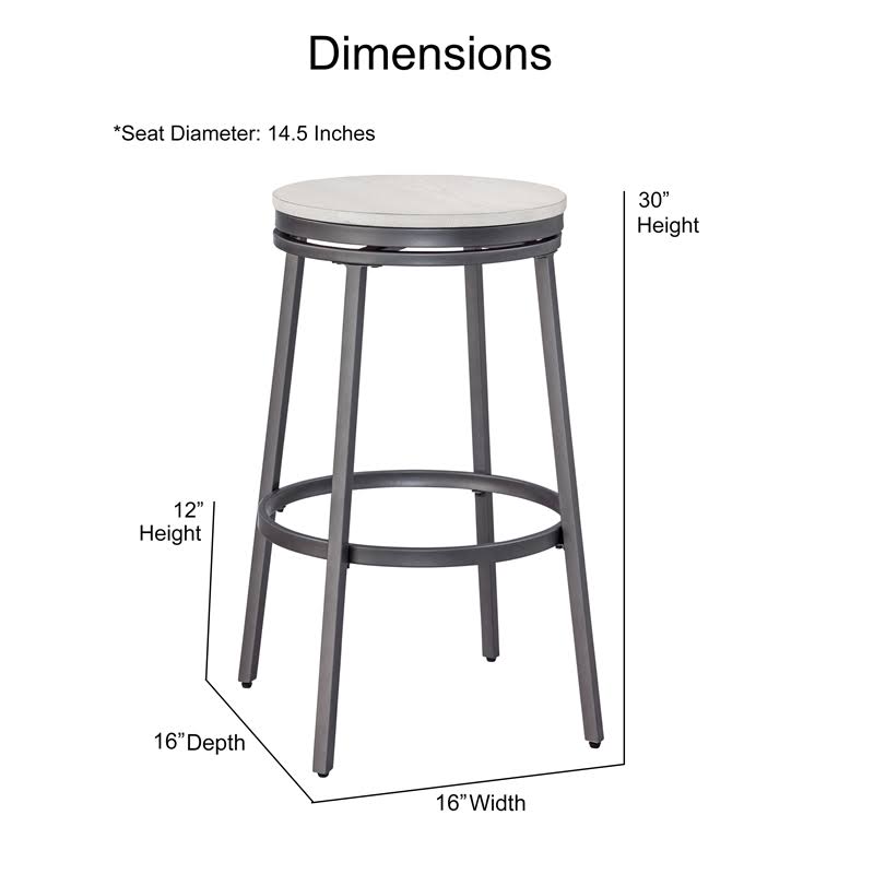 Gray Metal Bar Stool O680309
