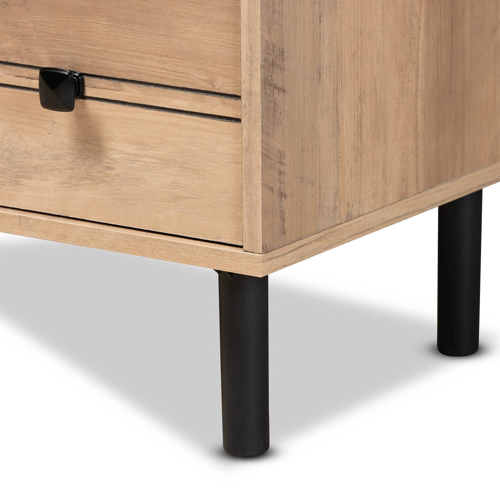 Oak Brown 3-Drawer Kitchen Storage Cabinet V4414