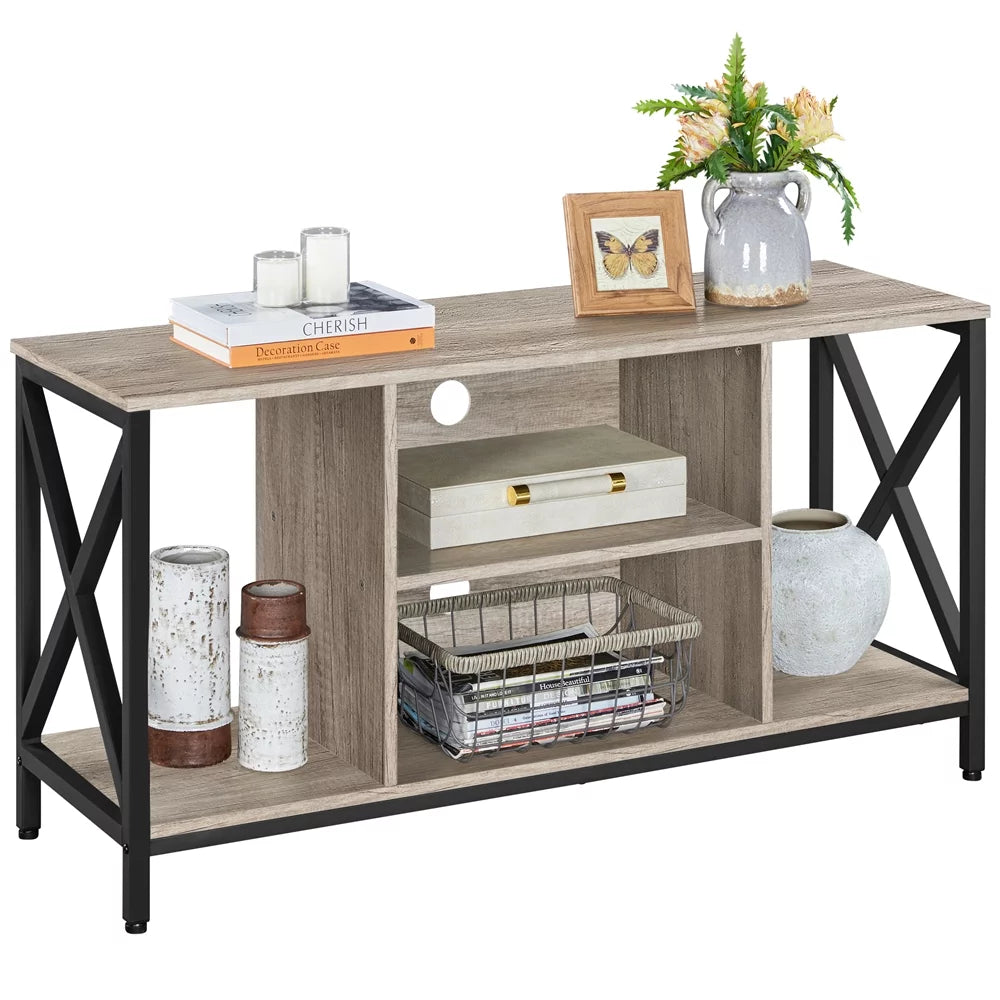 47inch Gray Wooden TV Stand with Storage S21375