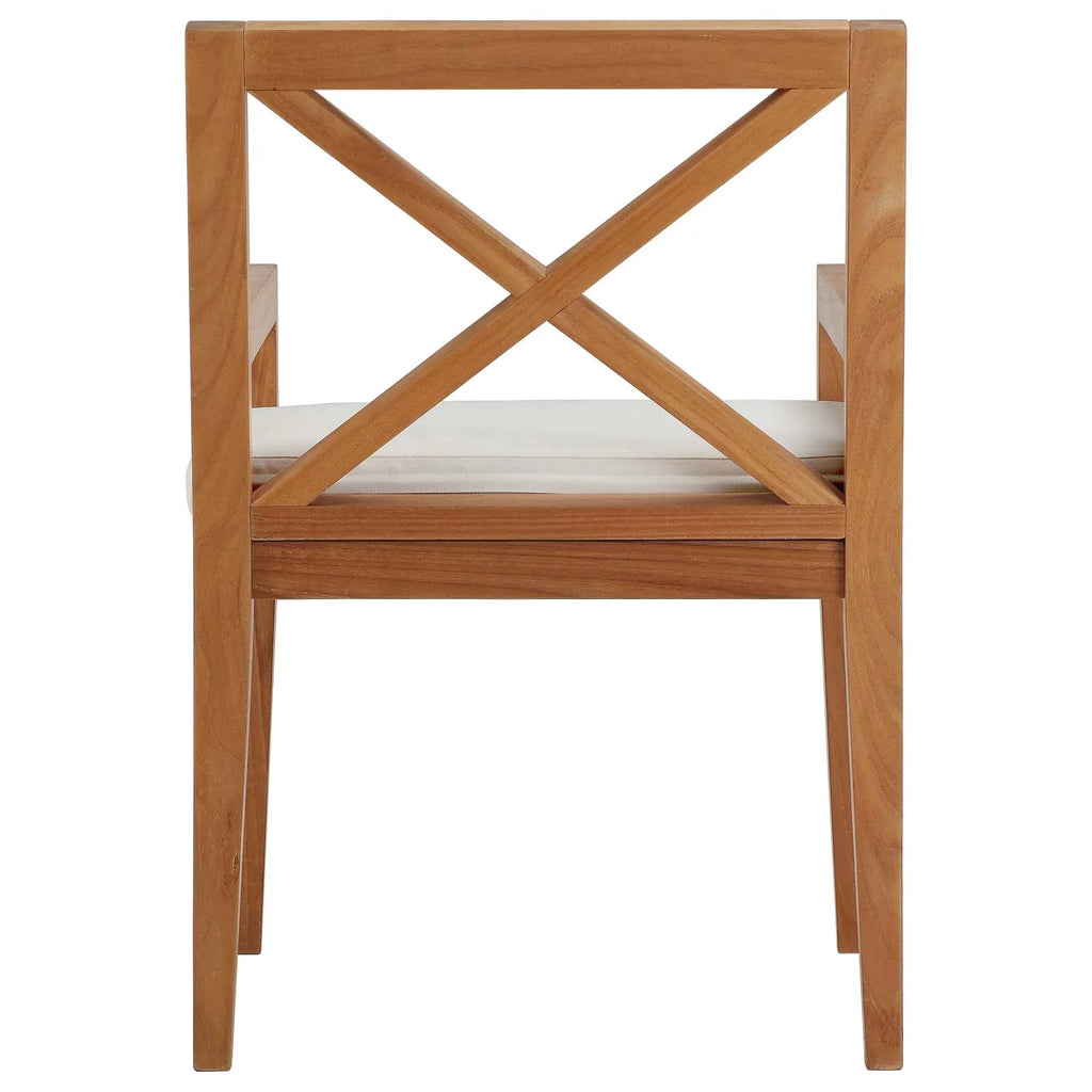 Natural White Wood Armchair Q433
