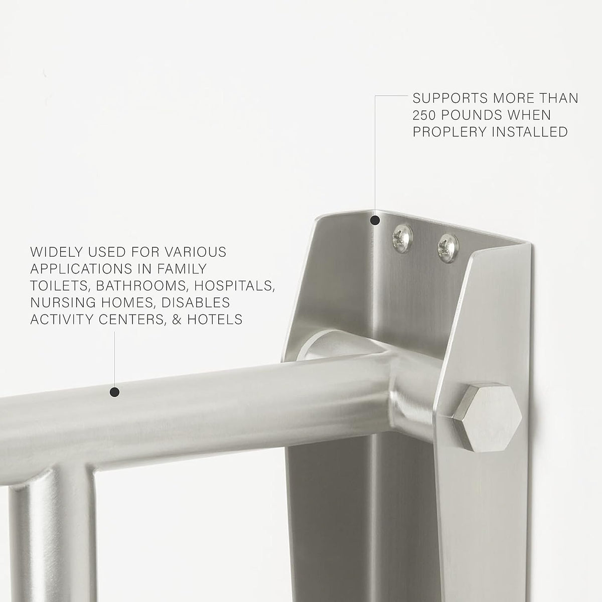 Satin Stainless Steel 30 inch Swing Up Grab Bar C974