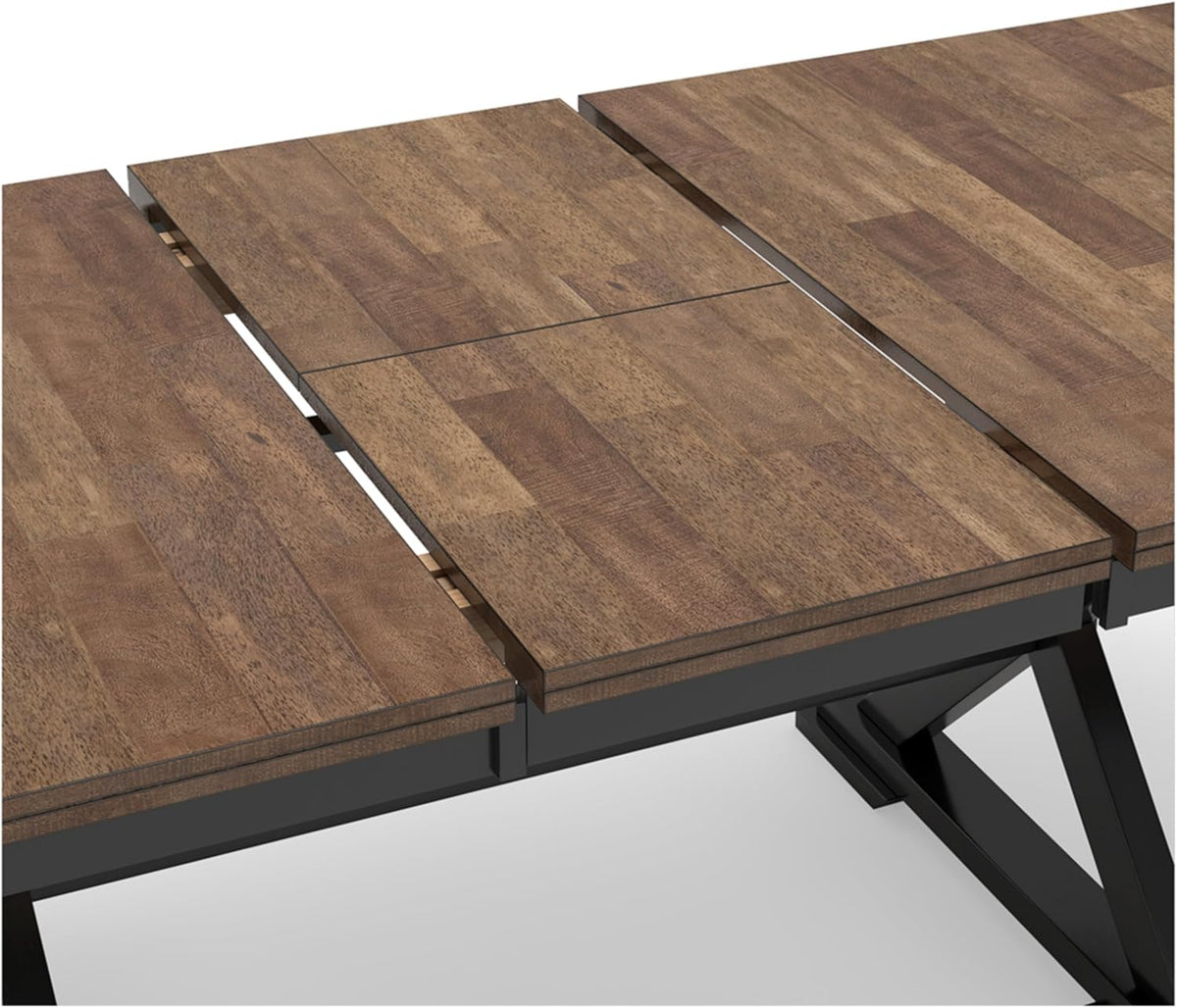 78" W x 40" D x 30" H Black Dark Brown Dining Extension Table B50280