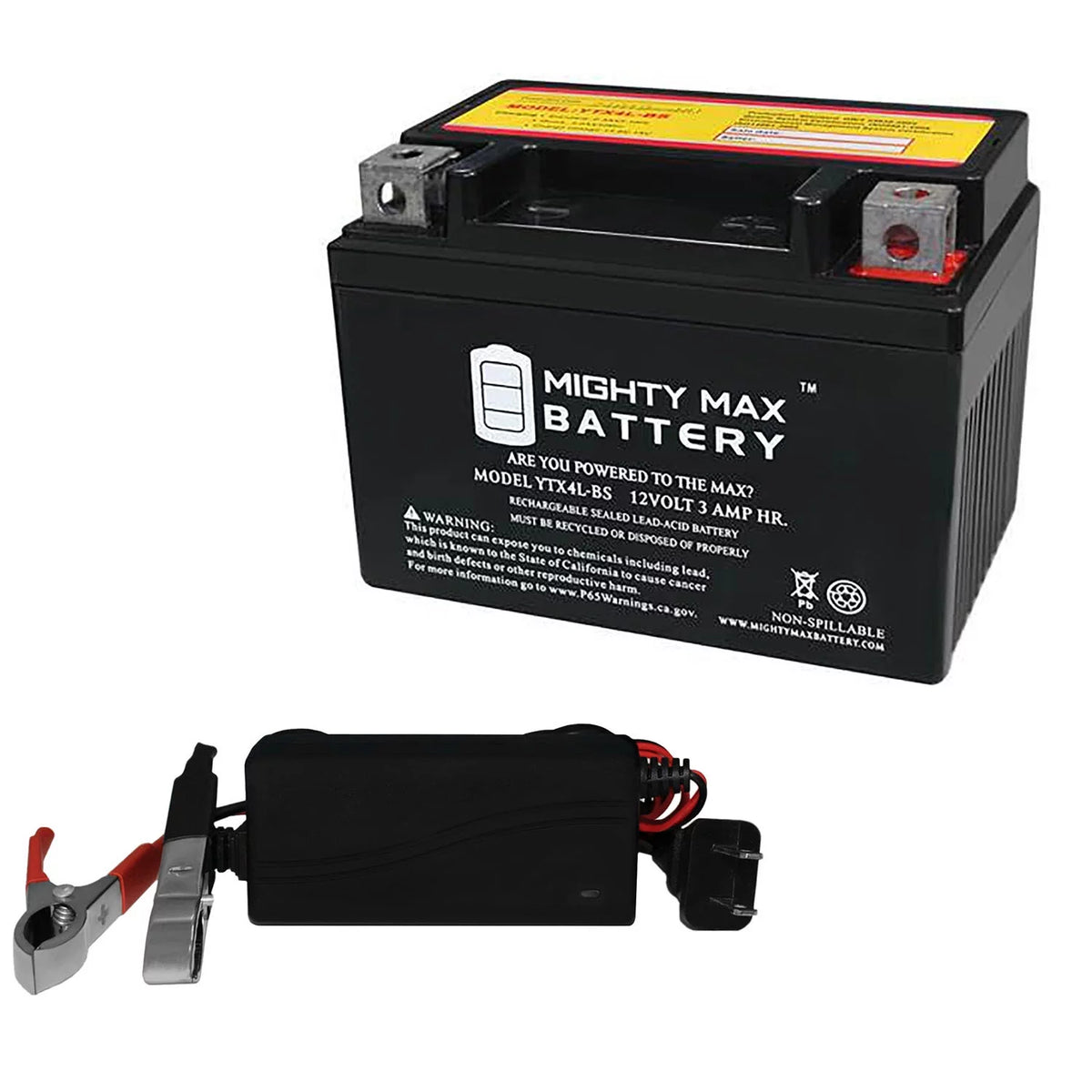 YTX4L-BS Replacement Battery + 12V 1Amp Charger R782092