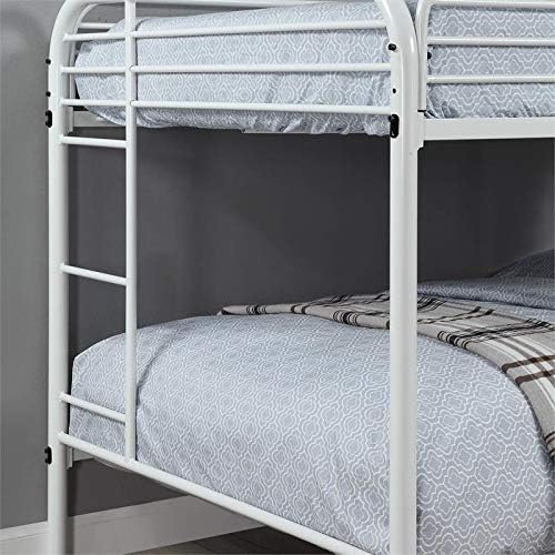 White Metal Twin Over Twin Bunk Bed S88578