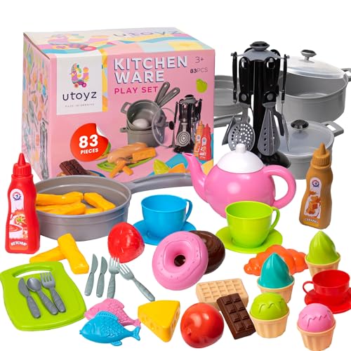 83 Pc Toddler Play Food Set with Toy Pots and Pans K59973
