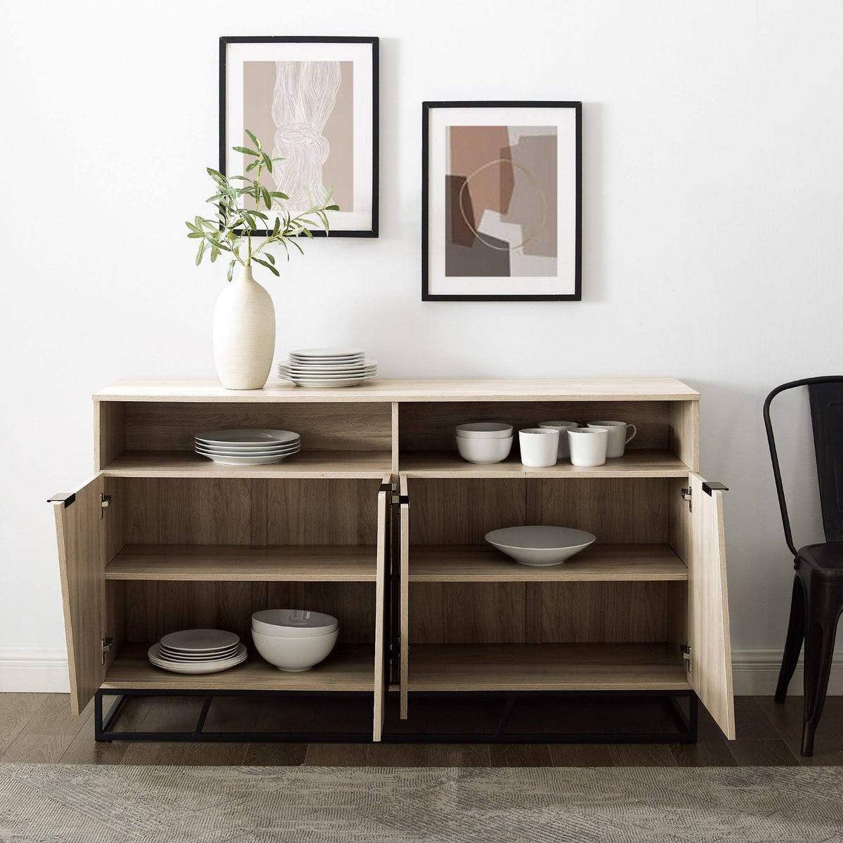 58-Inch Dark Walnut Sideboard W219586