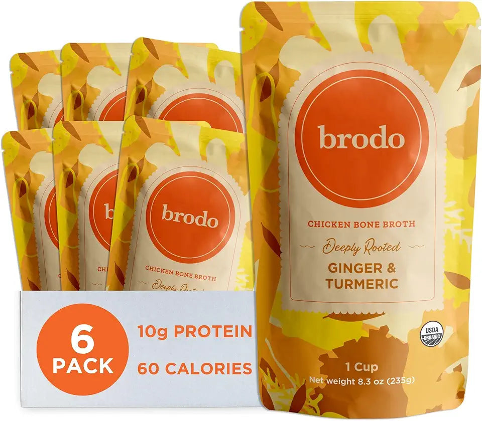 Organic Chicken Bone Broth with Turmeric & Ginger, 6x 8.3 oz. Pouches H444180