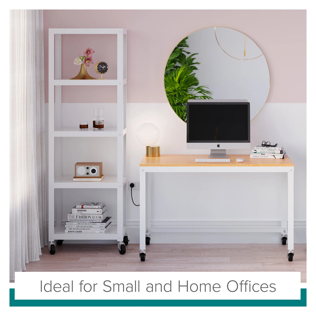 48-inch Wide Mobile Metal Desk with Laminate Top K332070