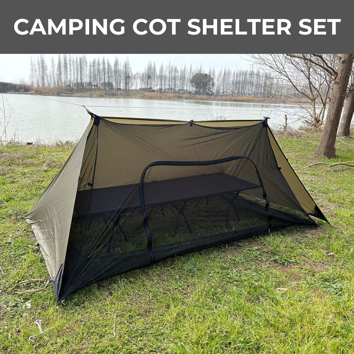 Camping Tarp Set with Ripstop Silnylon Silicone PU Coating S4568