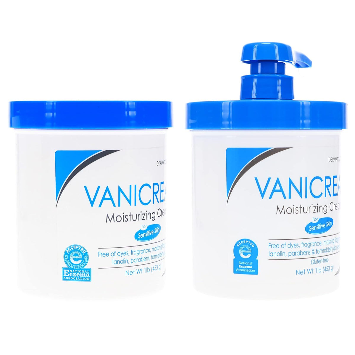 Moisturizing Skin Cream with Pump Dispenser Plus Bonus Jar Combo Pack, 1 Pound Each Z2999