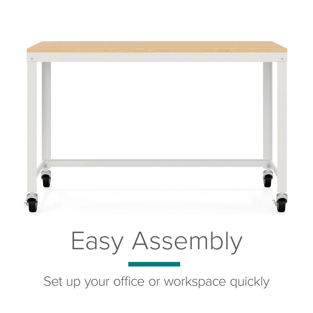 48-inch Wide Mobile Metal Desk with Laminate Top K332070