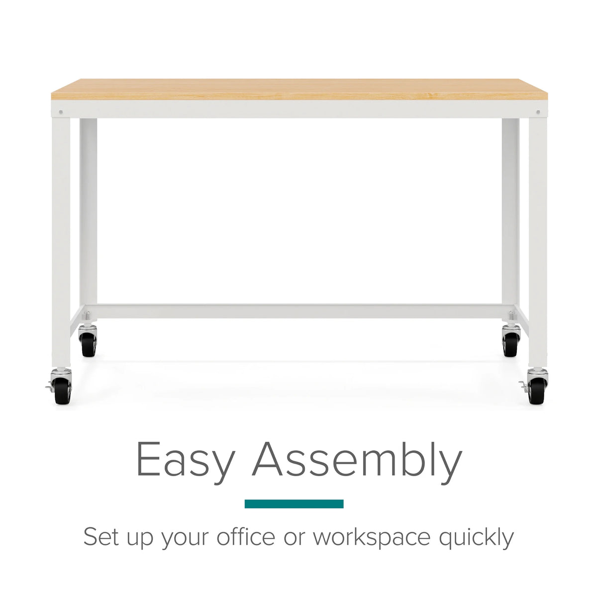 48-inch Wide Mobile Metal Desk with Laminate Top K332070