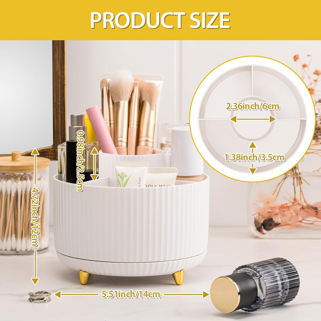 White Multi-angle Rotating Makeup Brush Holder J6039