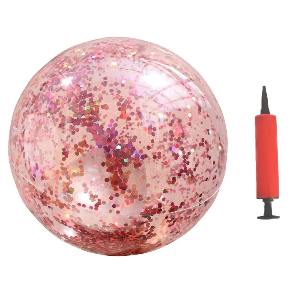 Luxury Gold Sequin + Rose Gold Sequin 2pcs Inflatable PVC Beach Balls with Pumps Z736004