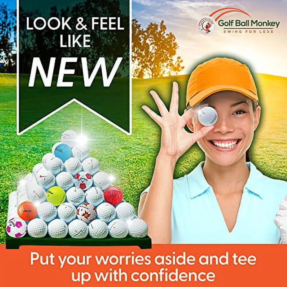 100 Pack Recycled Golf Balls with 15 Tees and Mesh Carrying Bag V60362