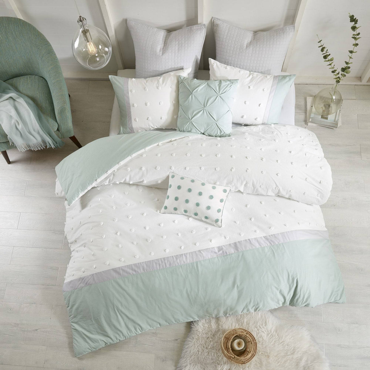 7 Piece Cotton Jacquard Duvet Cover Set Q361412