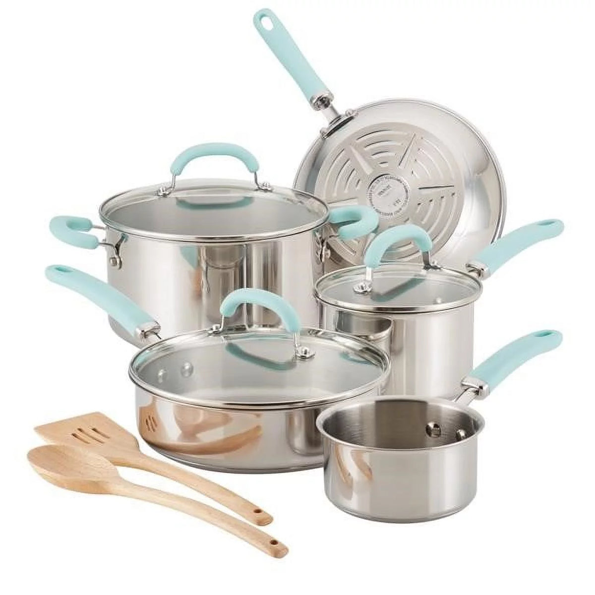 10 Piece Stainless Steel Pots and Pans Sets W24768