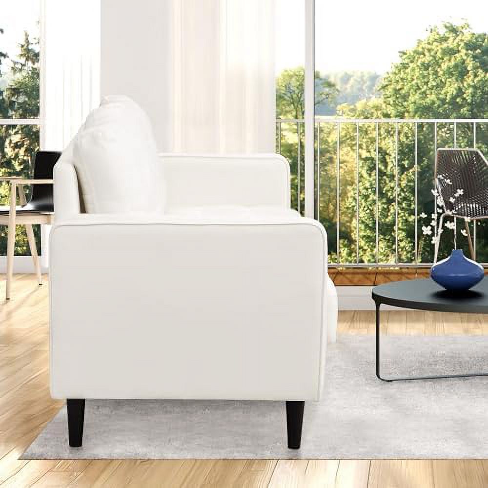 Grey 3 Seater Couch with Tufted Seat and Back Cushion U267402