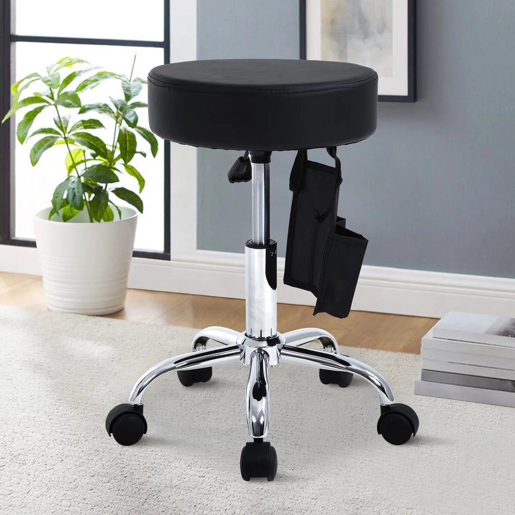 Black Adjustable Swivel Salon Stool Chair E6315