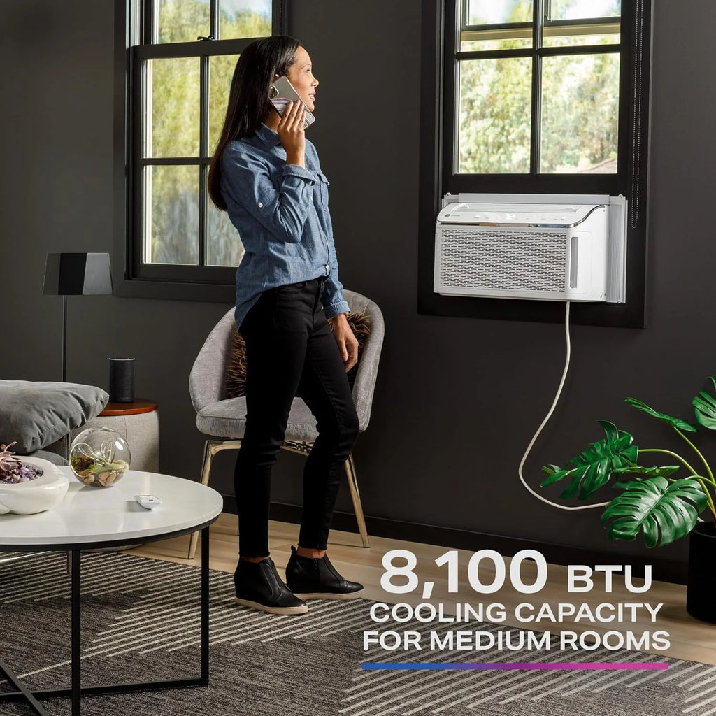 Ultra Quiet 8,200 BTU WiFi Enabled White Window Air Conditioner H628019