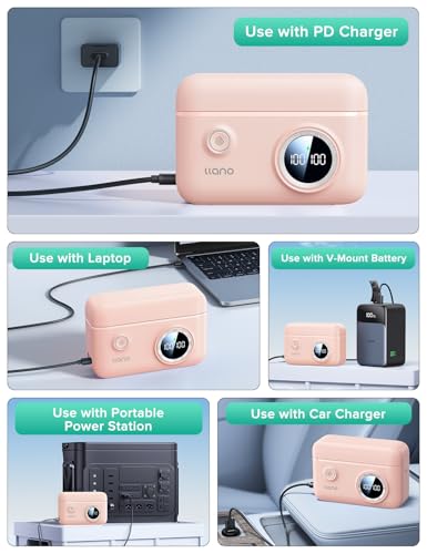 2-Pack Batteries and 18W Fast Dual USB Charger with Smart Display and Magnetic Snap Cover K17540