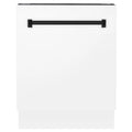 24 inch Tall Dishwasher in White Matte with Matte Black Handle E7737