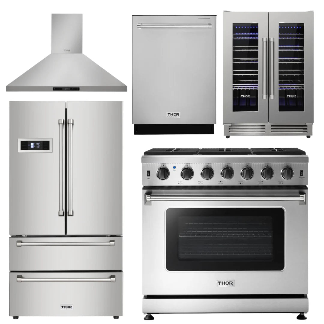 36 In. Propane Gas Range 5 Piece Kitchen Set Y8089