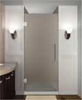 Frameless Hinged Shower Door in Frosted Glass, Brushed Stainless Steel V65270