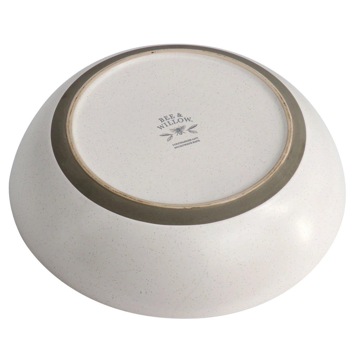 10 Inch Stoneware Serving Bowl in White Speckle W650755
