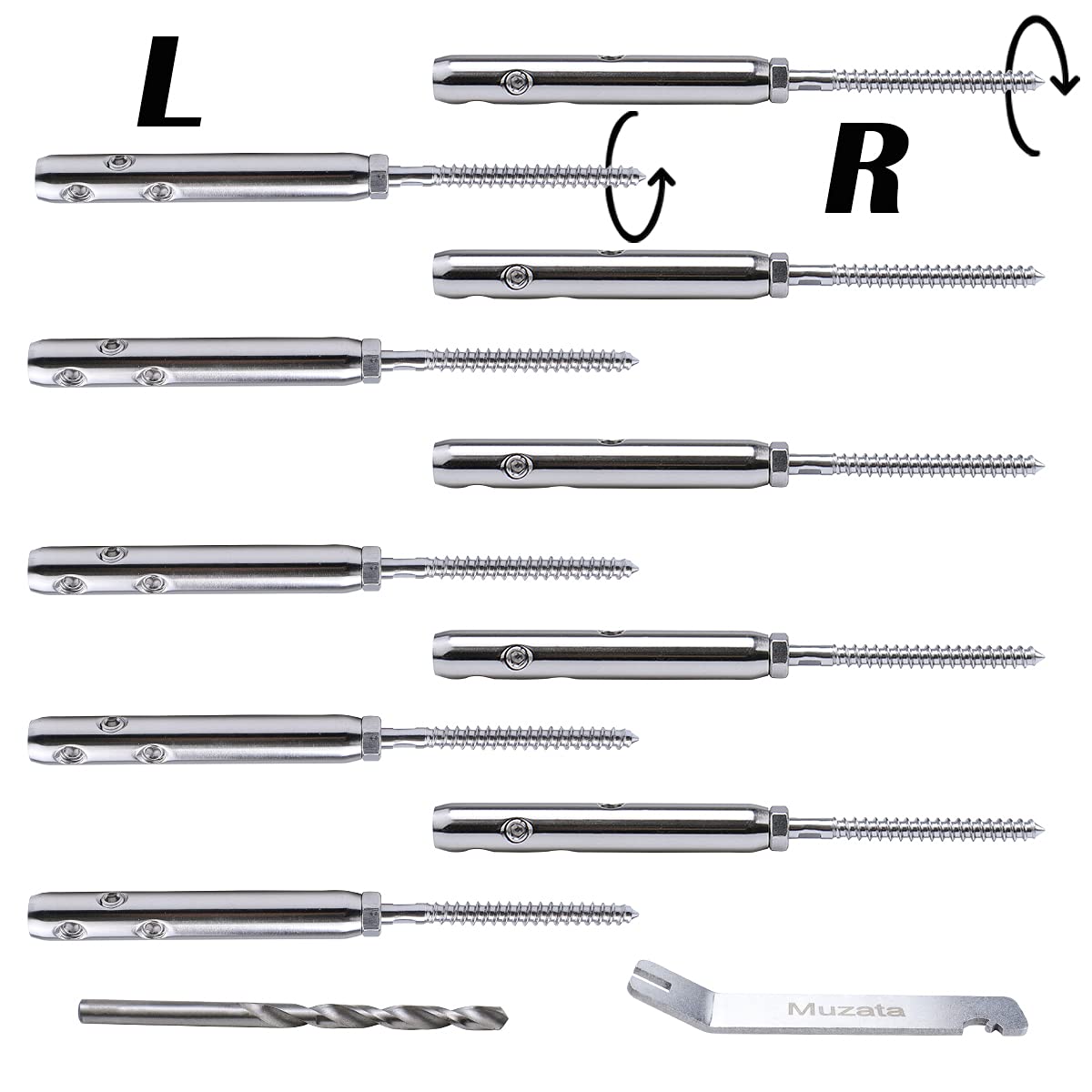 5 Pairs 1/8 T316 Stainless Steel Cable Railing Hardware Kit Q911891