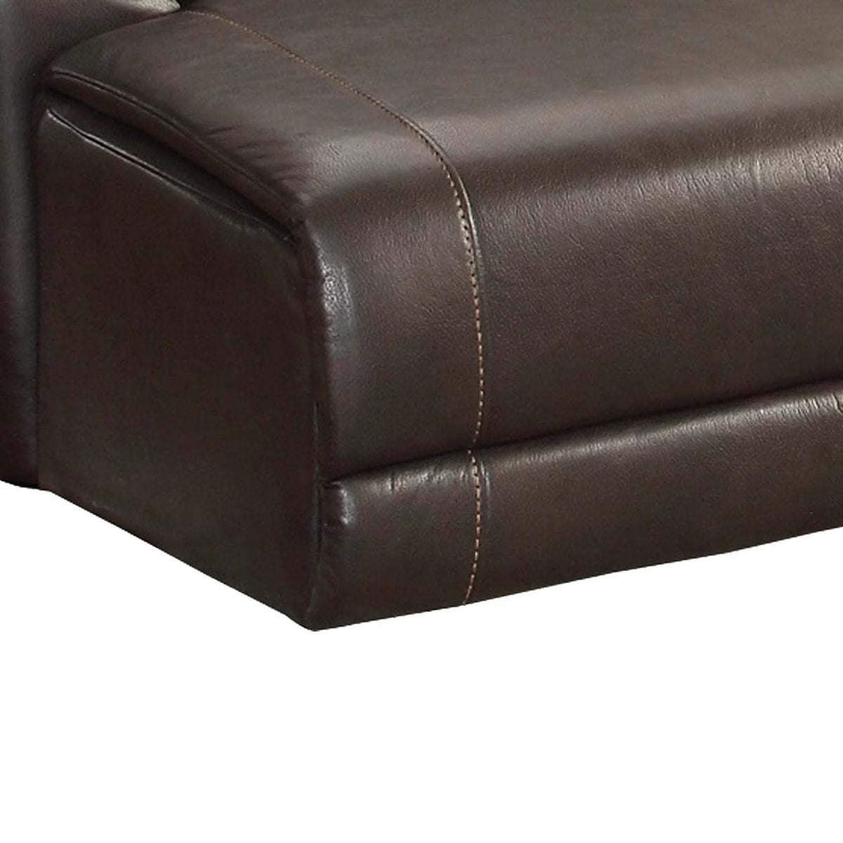 Brown Vegan Faux Leather Chaise Recliner Y225917