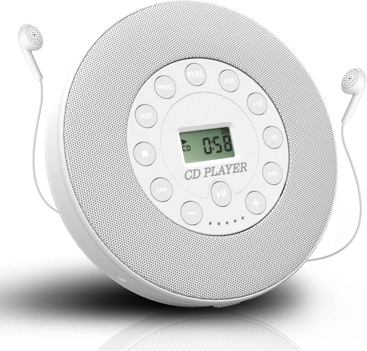Portable CD Player with Stereo Speakers, 2000mAh Battery, Black, Pack of 2 R203