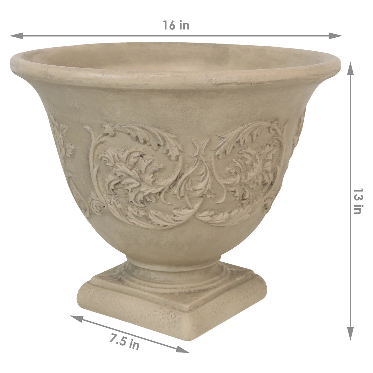 Beige 16" Double-Walled Weather-Resistant Planter L513