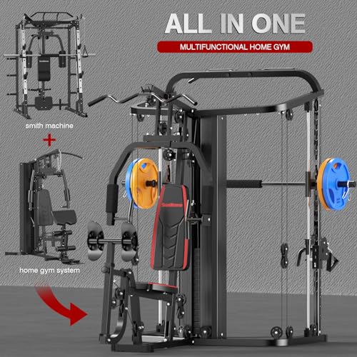 Smith Machine with 138LB Weight Stack F72080