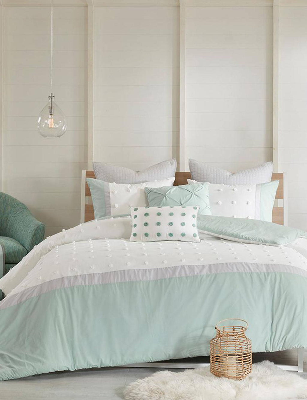 7 Piece Cotton Jacquard Duvet Cover Set Q361412