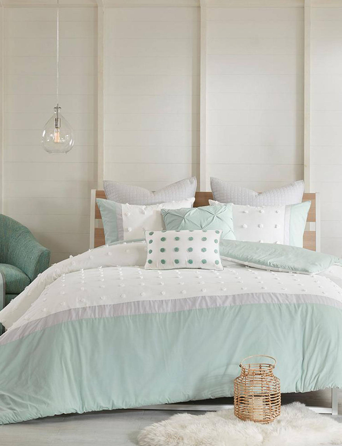 7 Piece Cotton Jacquard Duvet Cover Set Q361412