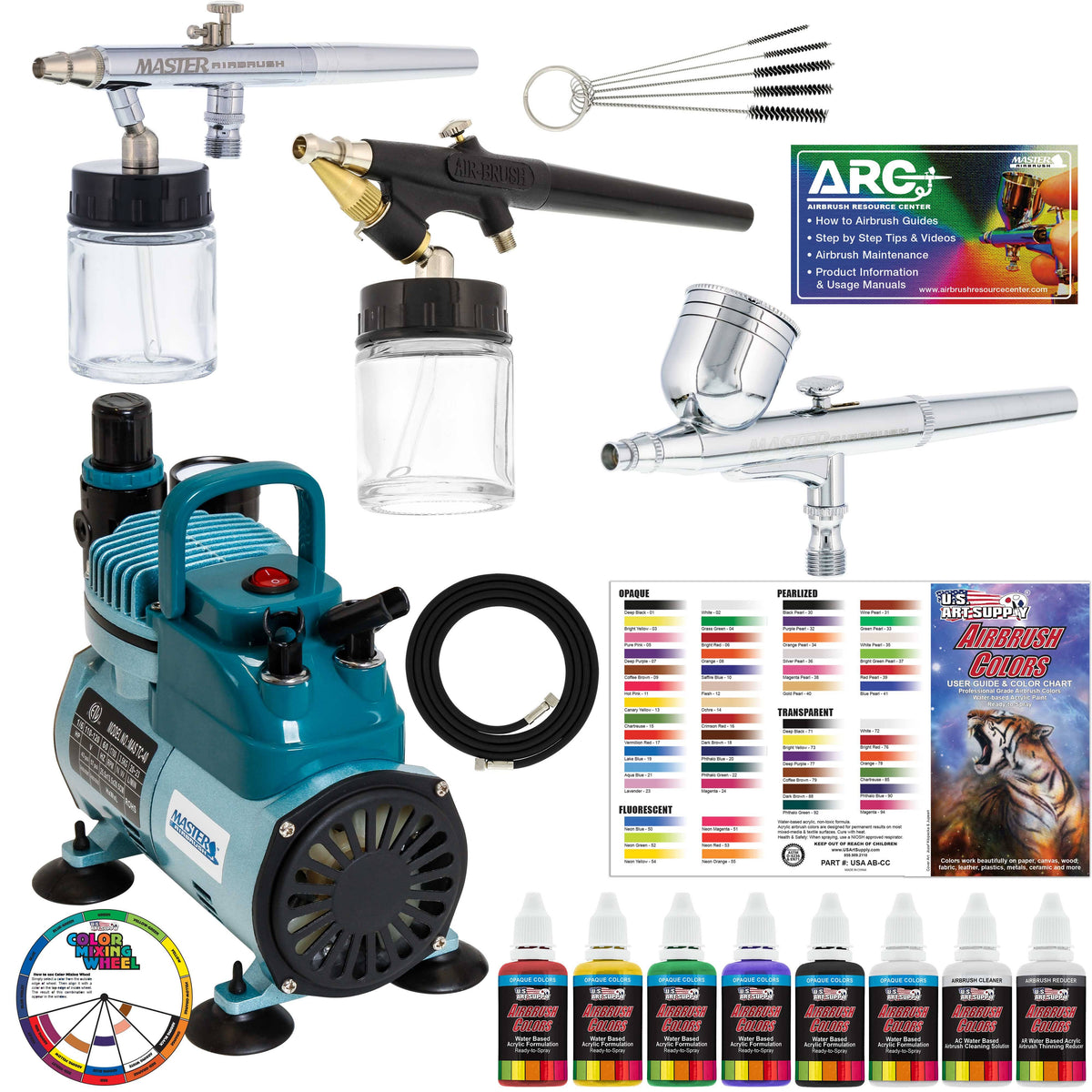 Multi-Purpose Airbrushing System with 3 Airbrushes O5232