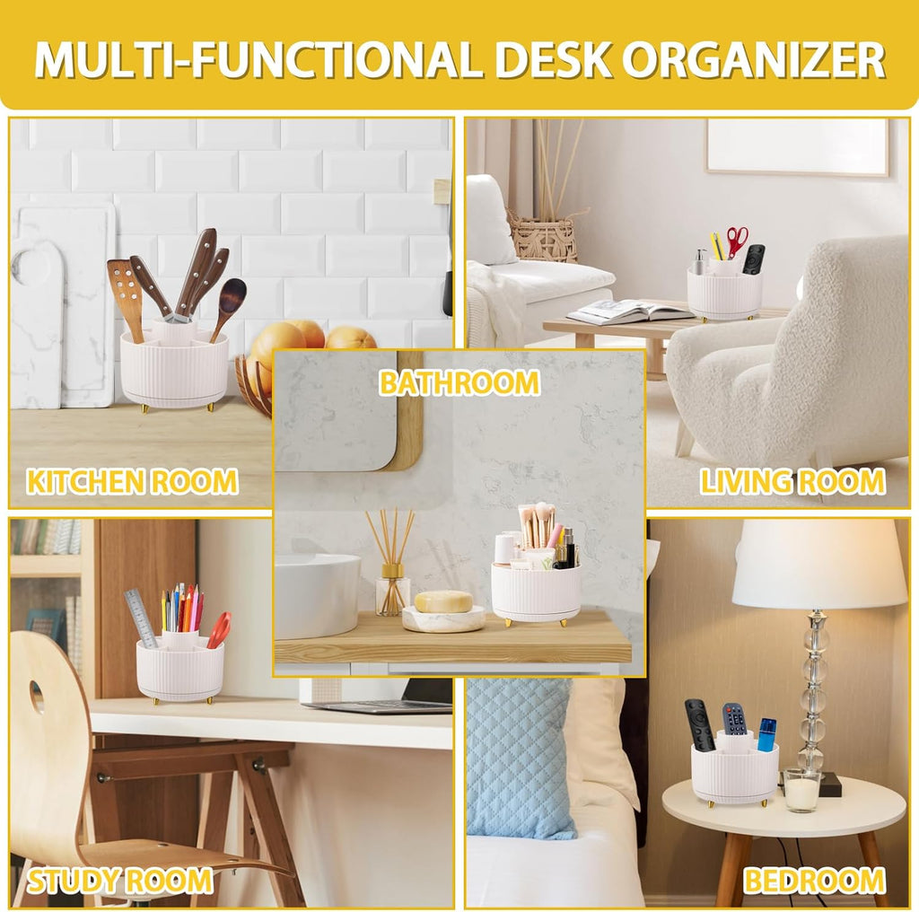 White Multi-angle Rotating Makeup Brush Holder J6039