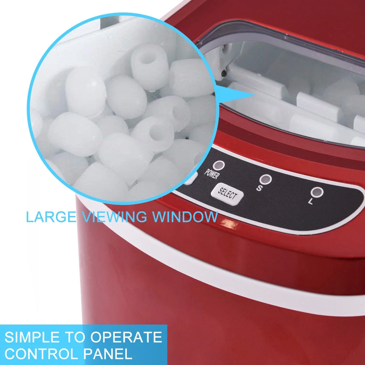 Red Portable Compact Electric Ice Maker Machine K435437