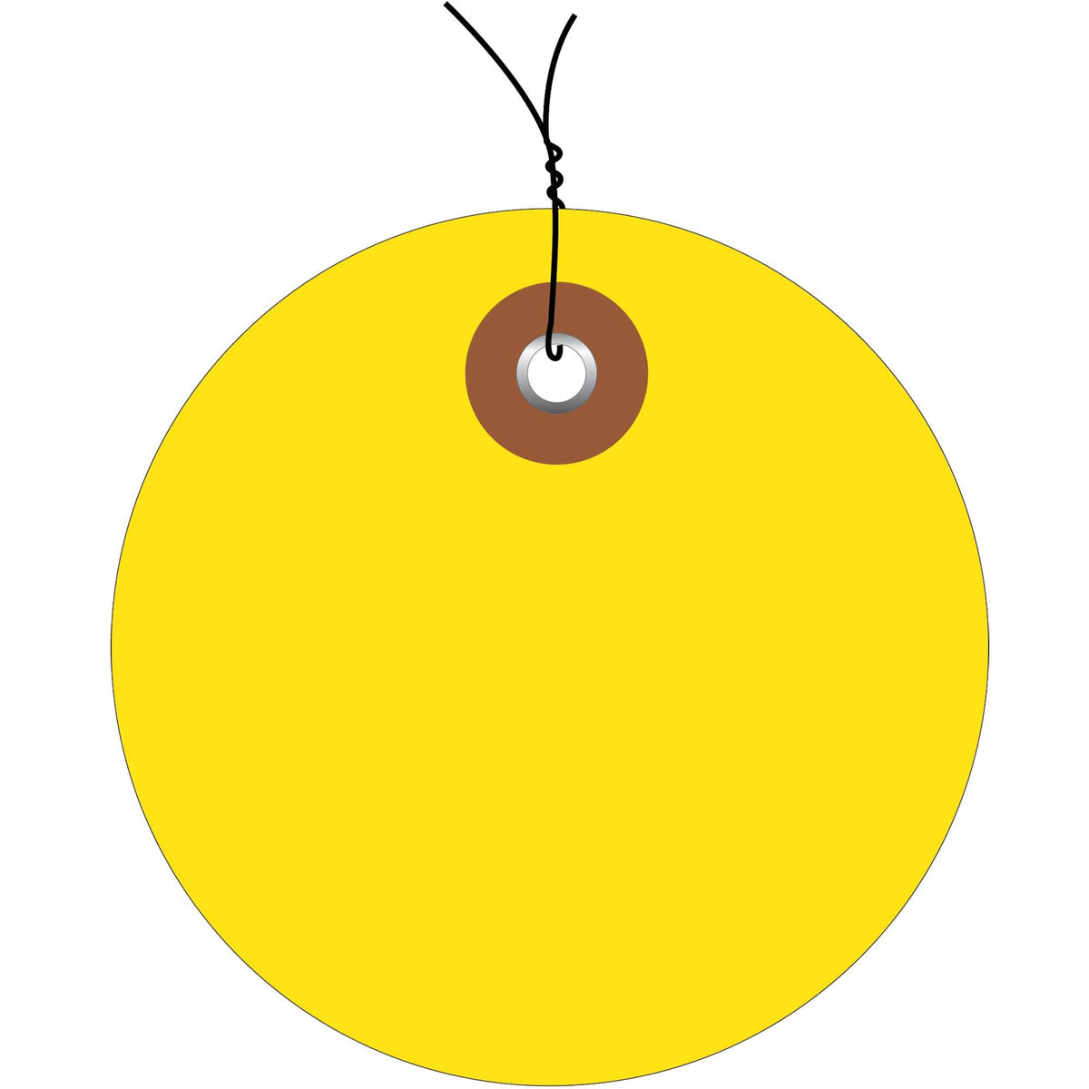 Yellow Plastic Circle Tags 100/Case X965209