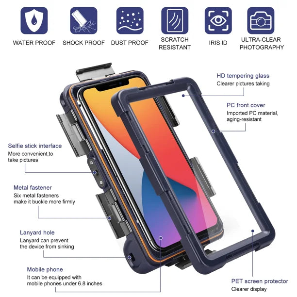 Waterproof Protective Case for Phones Up to 6.9 Inch T7467