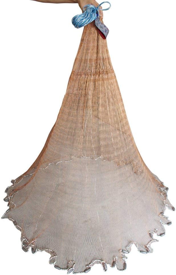 Fishing Cast Net Radius 4ft/6ft Mesh Size 1/2inch 49 Feet Braided Hand Line R1214