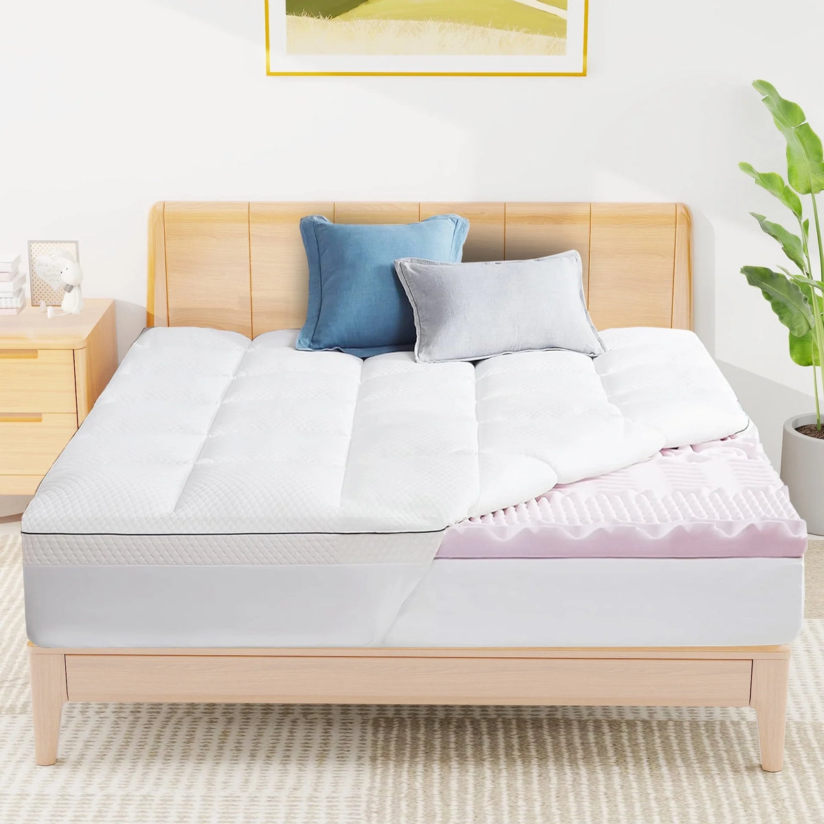 Full Size 4 inch Memory Foam Mattress Topper J925