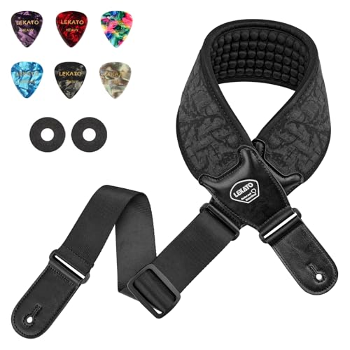 3.5" Wide Padded Adjustable Guitar Strap with Strap Locks N106115