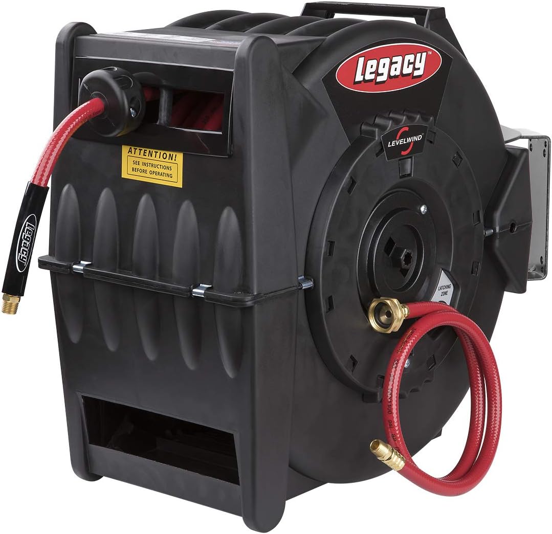 Retractable Air Hose Reel, 3/8 in. x 100 ft, PVC J289