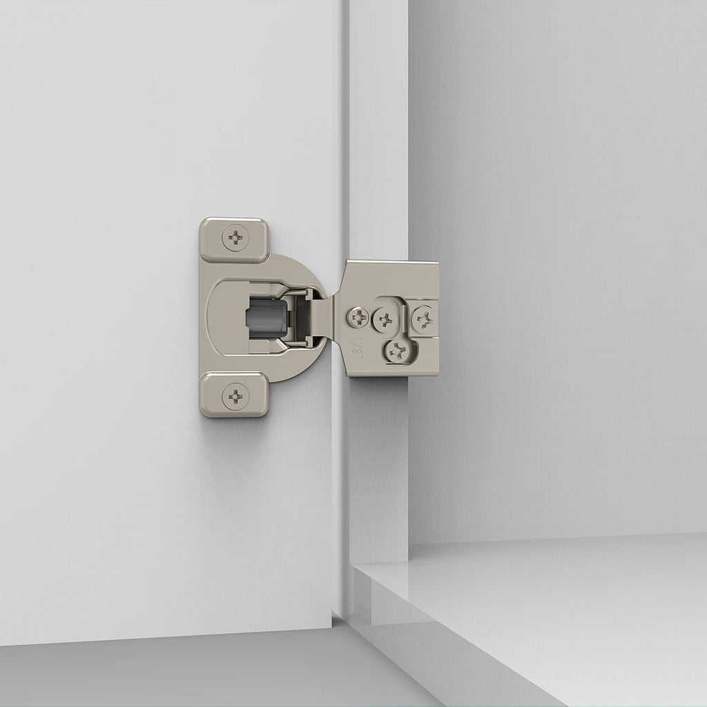 10 Pack Soft Close Cabinet Hinges, 1/2 Inch Overlay, Satin Nickel O220021
