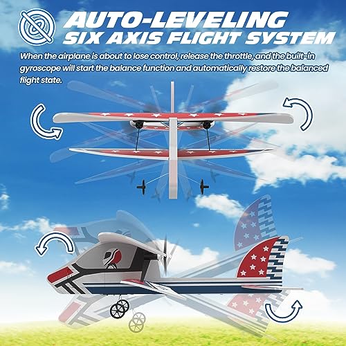 2.4GHZ Remote Control Airplane with 3 Batteries & 6-axis Gyro Stabilizer D84996