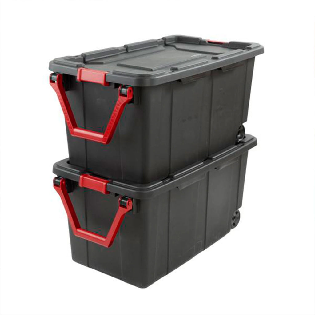 Black 8 Pack 40 Gallon Wheeled Storage Tote T75620