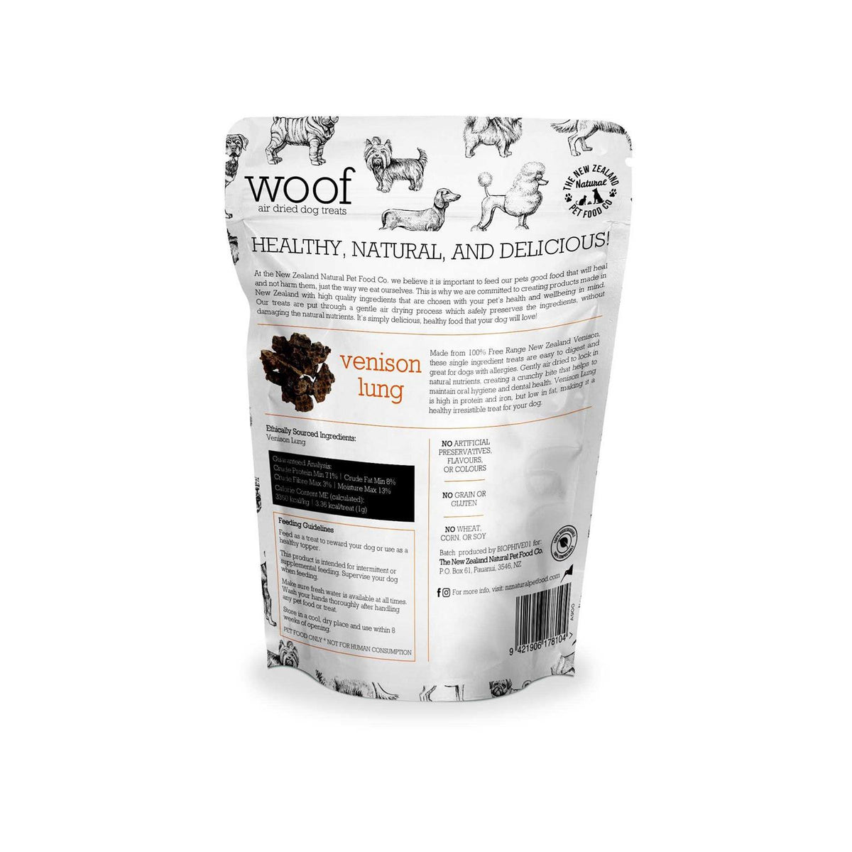Air Dried Venison Lung Dog Treat L157657