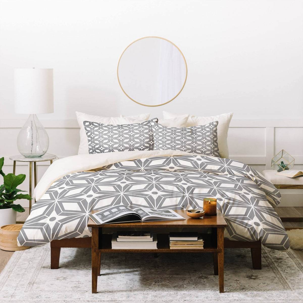 Star Grey 3-Piece Queen Duvet Cover Set D235